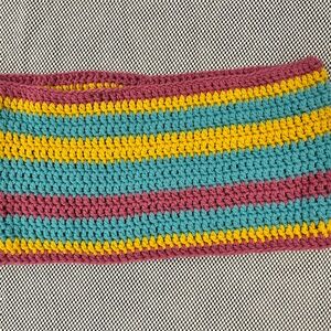 Colorful hand knitted Striped infinity Scarf